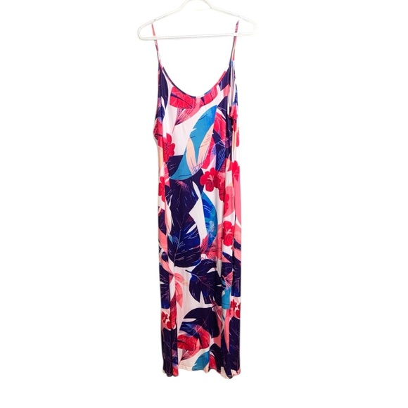 Unbranded long summer dress with stretch. Beautiful floral  colors. - Picture 3 of 8
